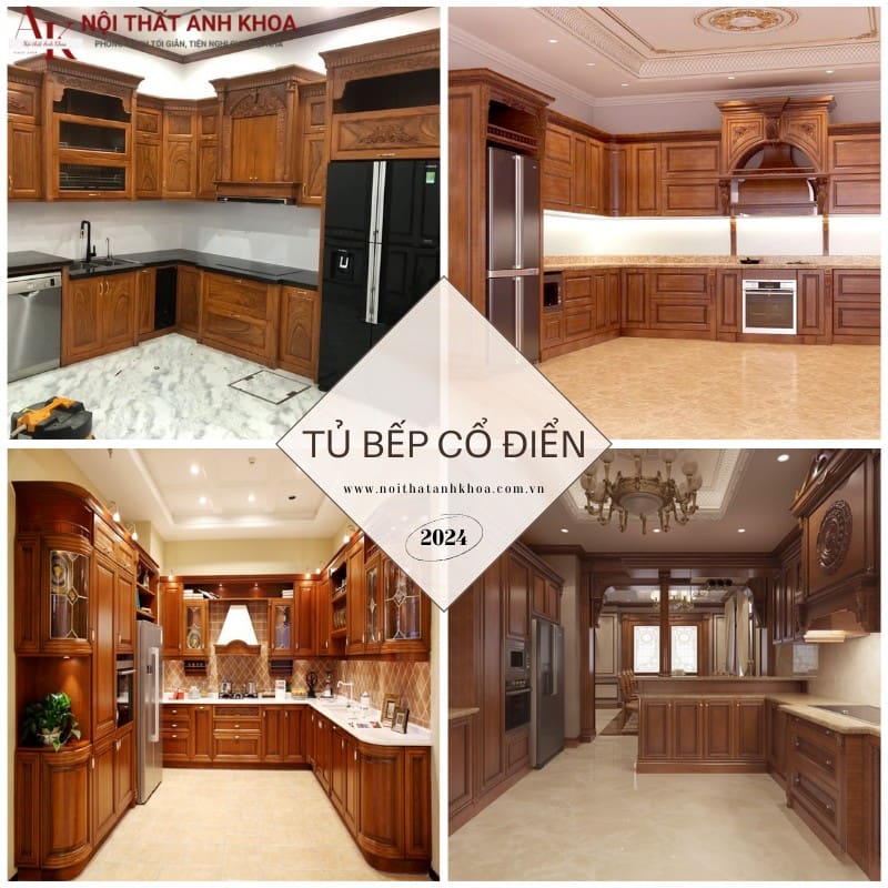 mẫu tủ bếp cổ điển tự nhiên, đẹp, đẳng cấp mẫu tủ bếp cổ điển tự nhiên, đẹp, đẳng cấp