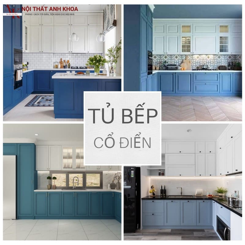 4 mẫu tủ bếp cổ điển gỗ công nghiệp đẹp, sắc nét 4 mẫu tủ bếp cổ điển gỗ công nghiệp đẹp, sắc nét