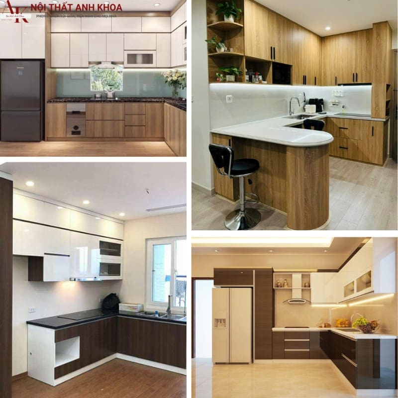 Mẫu tủ bếp gỗ công nghiệp phổ biến Mẫu tủ bếp gỗ công nghiệp phổ biến