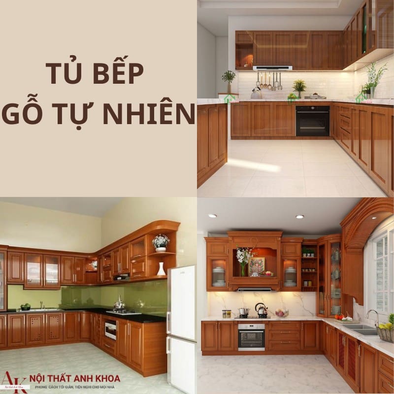 Tủ bếp gỗ tự nhiên đẹp, hiện đại Tủ bếp gỗ tự nhiên đẹp, hiện đại