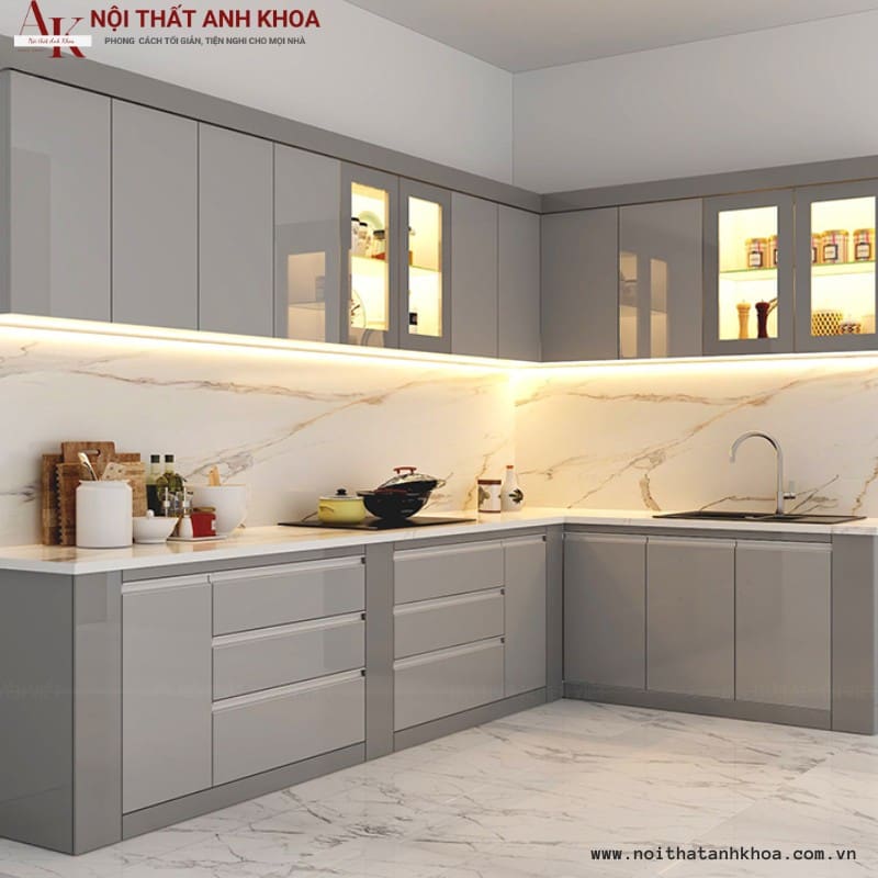 Kích thước tủ bếp còn phụ thuộc vào không gian nhà bạn Kích thước tủ bếp còn phụ thuộc vào không gian nhà bạn