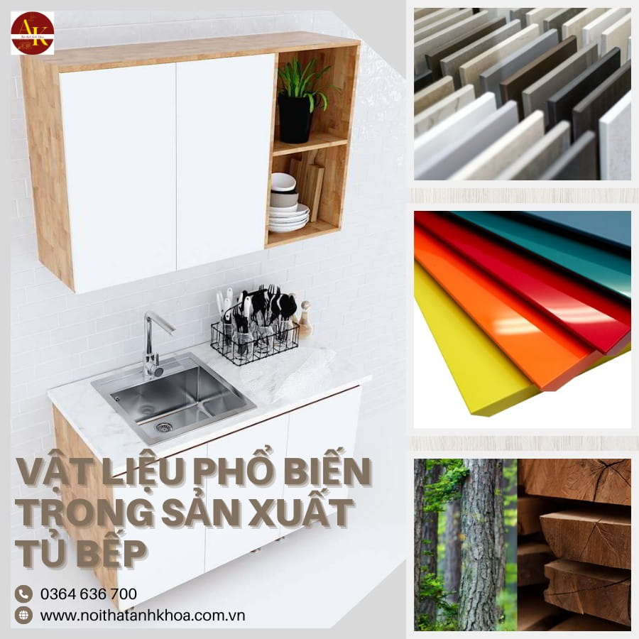 Màu sắc và vật liệu được dùng phổ biến trong sản xuất tủ bếp Màu sắc và vật liệu được dùng phổ biến trong sản xuất tủ bếp