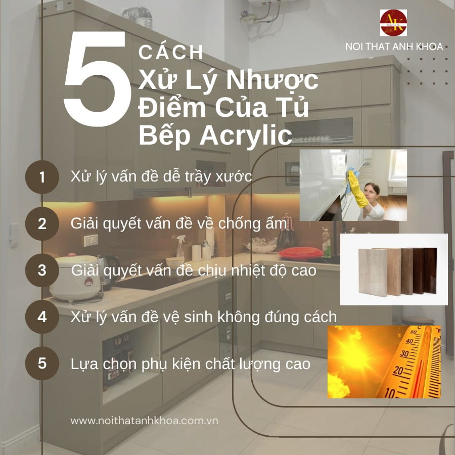 5 cách xử lý nhược điểm của tủ bếp acrylic 5 cách xử lý nhược điểm của tủ bếp acrylic