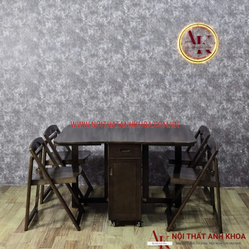 Bàn ăn gấp gọn gỗ tự nhiên bền đẹp hiện đại, sang trọng  Bàn ăn gấp gọn gỗ tự nhiên bền đẹp hiện đại, sang trọng