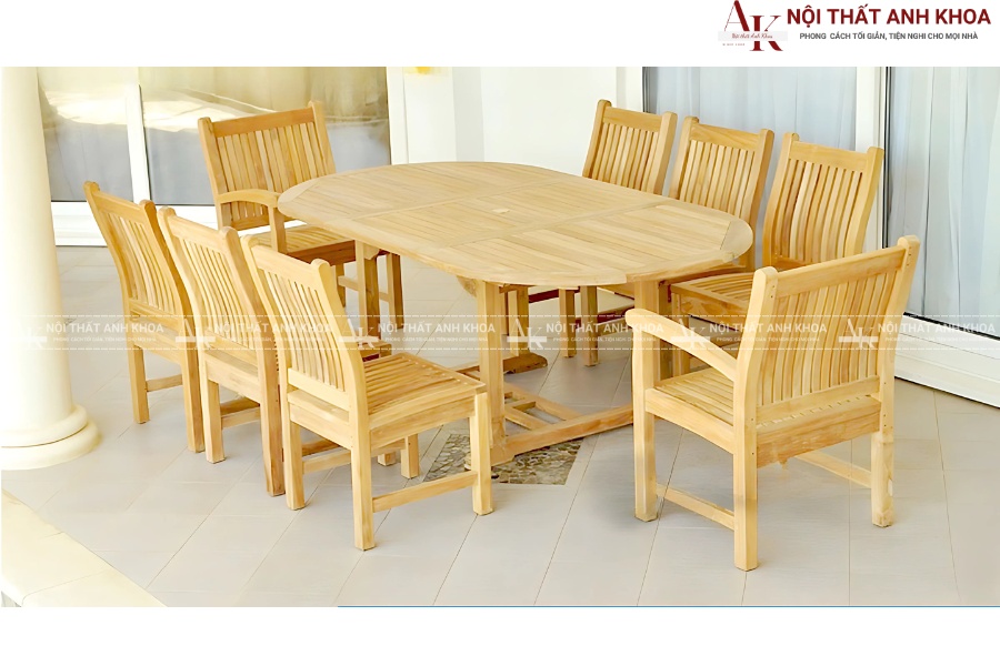 Bộ bàn ăn 8 ghế gỗ tự nhiên - Bền đẹp theo thời gian Bộ bàn ăn 8 ghế gỗ tự nhiên - Bền đẹp theo thời gian
