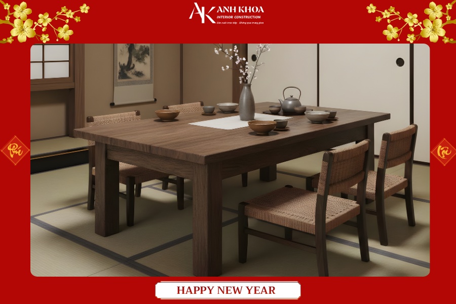 Khám phá vẻ đẹp mộc mạc của bàn ăn gỗ sồi kiểu Nhật Bản Khám phá vẻ đẹp mộc mạc của bàn ăn gỗ sồi kiểu Nhật Bản