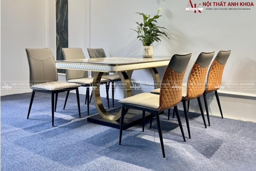 Bàn ăn mặt đá hình chữ nhật - Tiện lợi cho gia đình đông người Bàn ăn mặt đá hình chữ nhật - Tiện lợi cho gia đình đông người