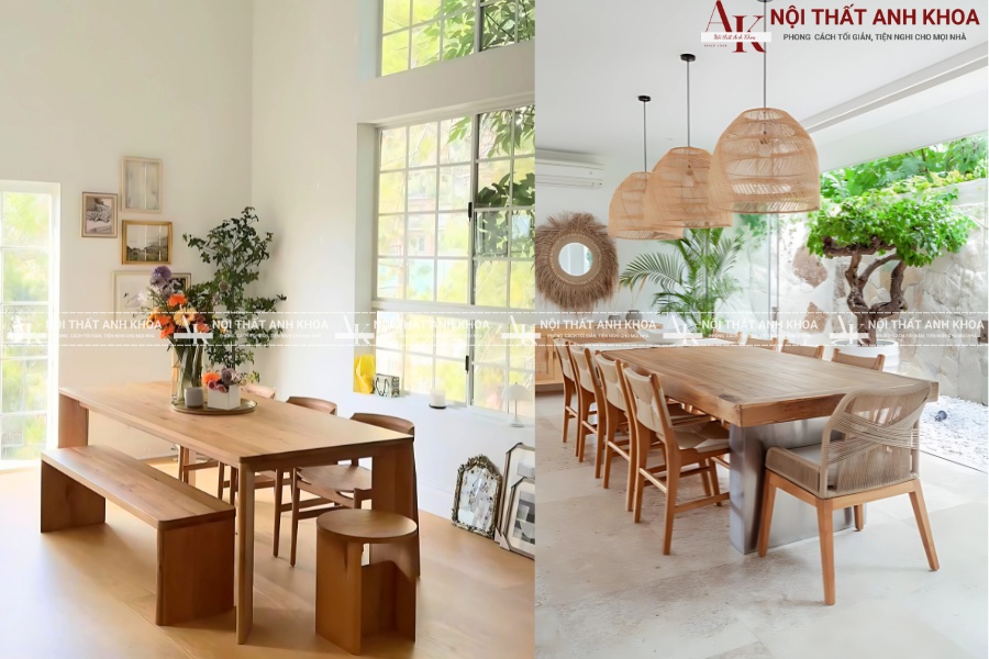 Bàn ăn gỗ tự nhiên - Nét đẹp ấm cúng cho căn bếp Bàn ăn gỗ tự nhiên - Nét đẹp ấm cúng cho căn bếp