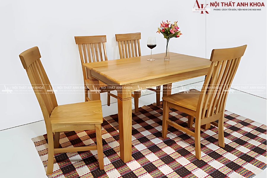 Bàn ăn gỗ tự nhiên cho nhà chung cư nhỏ gọn, tiện lợi Bàn ăn gỗ tự nhiên cho nhà chung cư nhỏ gọn, tiện lợi
