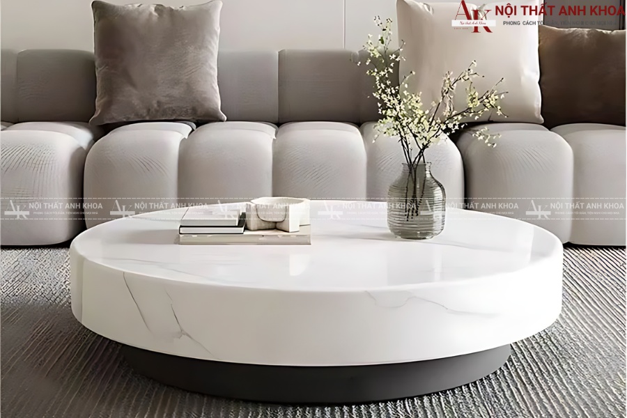 Bàn tròn đá cẩm thạch, sang trọng và hiện đại Bàn tròn đá cẩm thạch, sang trọng và hiện đại