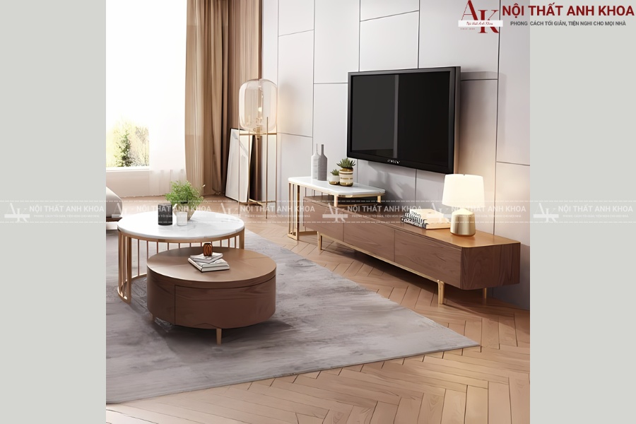 Mẫu bàn sofa tròn đẹp dành cho căn hộ chung cư Mẫu bàn sofa tròn đẹp dành cho căn hộ chung cư