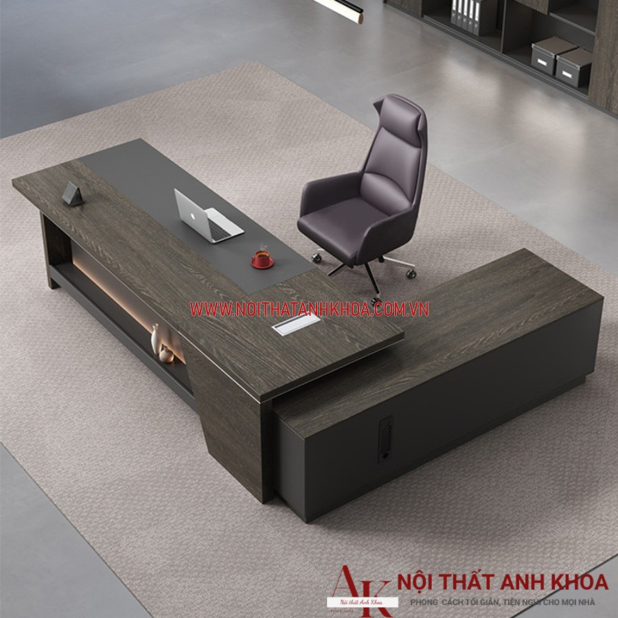 Bàn giám đốc chữ L được làm từ gỗ công nghiệp MDF cứng cáp, bền bỉ Bàn giám đốc chữ L được làm từ gỗ công nghiệp MDF cứng cáp, bền bỉ