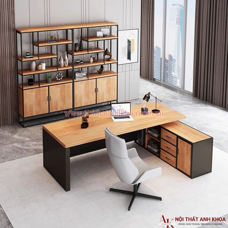 Bàn giám đốc văn phòng gỗ mdf Bàn giám đốc văn phòng gỗ mdf