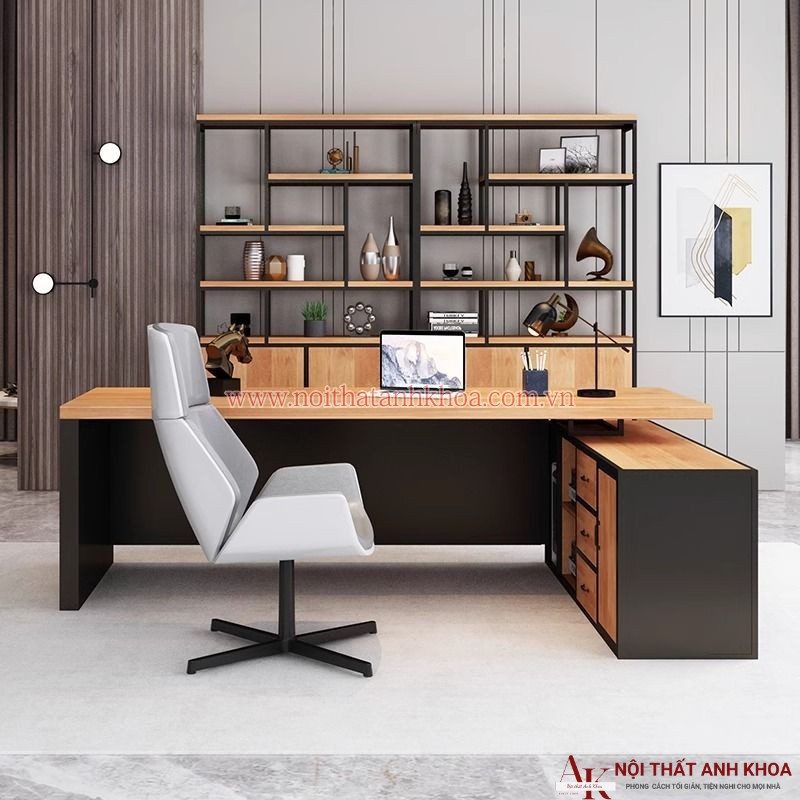 Bàn giám đốc văn phòng gỗ mdf đẹp, hiện đại Bàn giám đốc văn phòng gỗ mdf đẹp, hiện đại