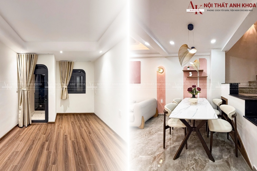 Không gian phòng khách - Bếp tại dự án Quận 7 Không gian phòng khách - Bếp tại dự án Quận 7