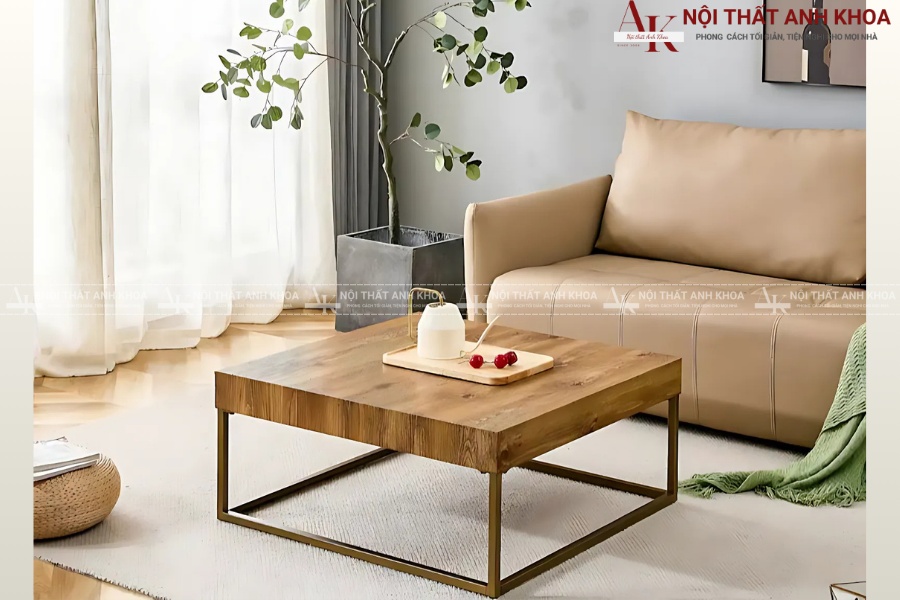 Mẫu bàn sofa gỗ kết hợp khung kim loại hiện đại, bền đẹp Mẫu bàn sofa gỗ kết hợp khung kim loại hiện đại, bền đẹp