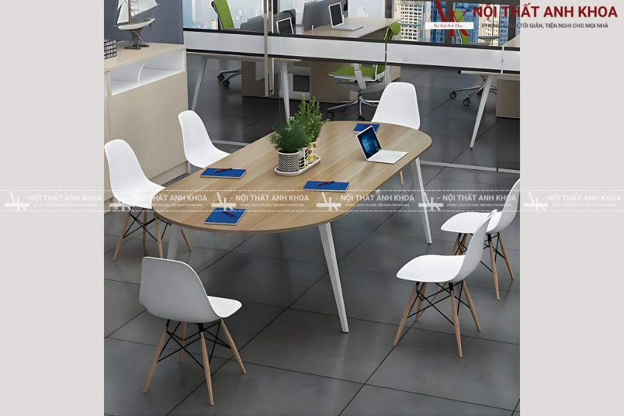 Bàn họp Oval 6 ghế cao cấp - Tối ưu diện tích và công năng Bàn họp Oval 6 ghế cao cấp - Tối ưu diện tích và công năng