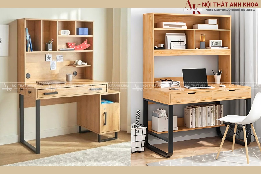 Bàn học bằng sắt đẹp kết hợp mặt gỗ Bàn học bằng sắt đẹp kết hợp mặt gỗ