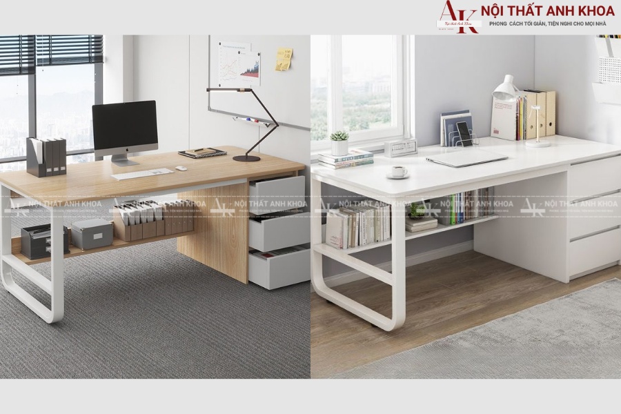 Bàn học chân sắt mặt gỗ Bàn học chân sắt mặt gỗ