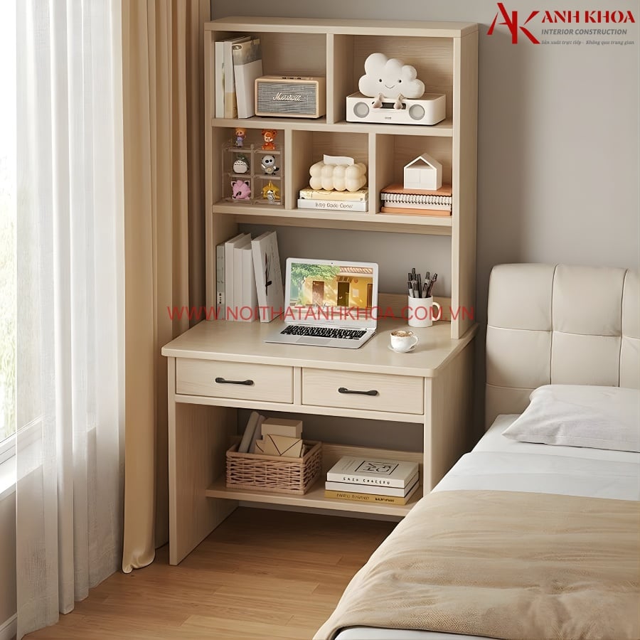 Bàn học sinh cho bé nhỏ gọn kết hợp kệ sách Bàn học sinh cho bé nhỏ gọn kết hợp kệ sách