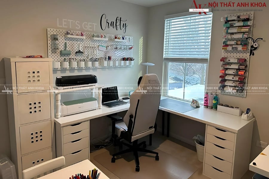 Bàn học chữ L - Giải pháp tiết kiệm 40% diện tích phòng Bàn học chữ L - Giải pháp tiết kiệm 40% diện tích phòng