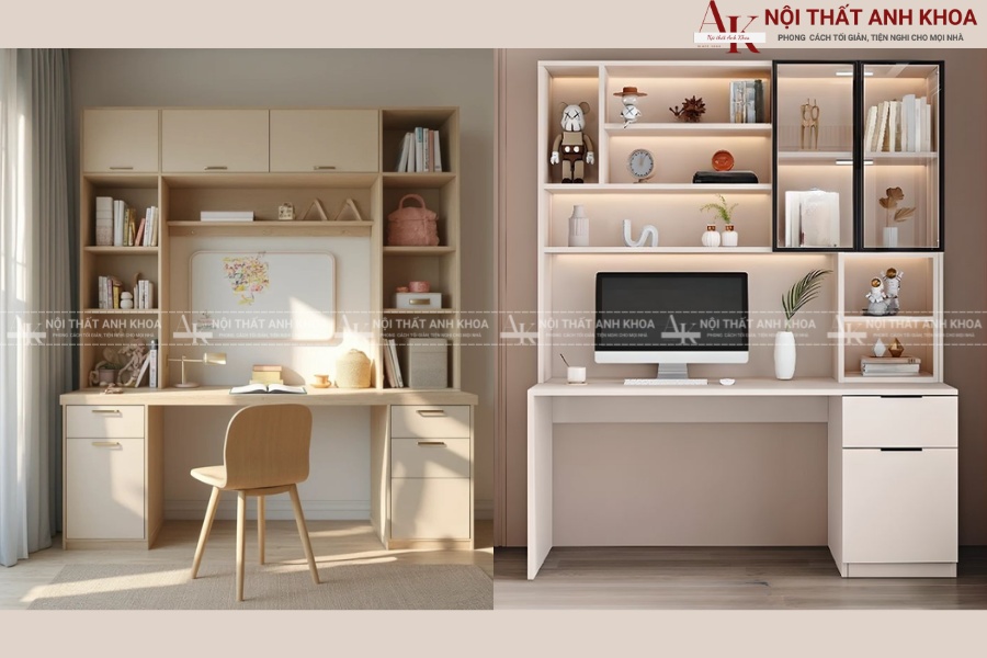 Bàn học giá sách thông minh Bàn học giá sách thông minh