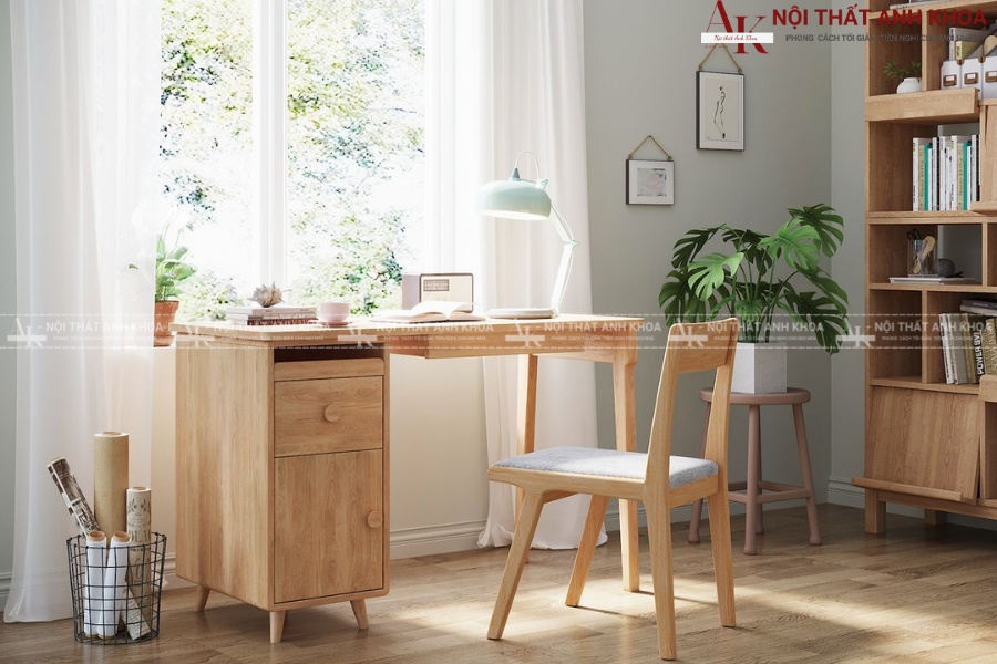 Bàn học gỗ tự nhiên cao cấp Bàn học gỗ tự nhiên cao cấp