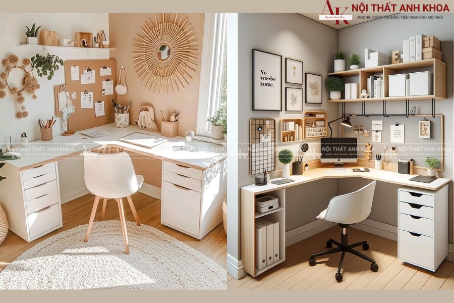 Bàn học góc L - Nội thất Anh Khoa Bàn học góc L - Nội thất Anh Khoa