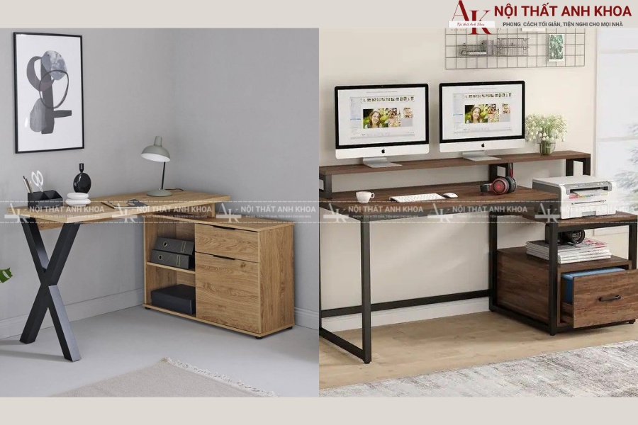 Bàn học kèm kệ sách hoặc hộc kéo Bàn học kèm kệ sách hoặc hộc kéo