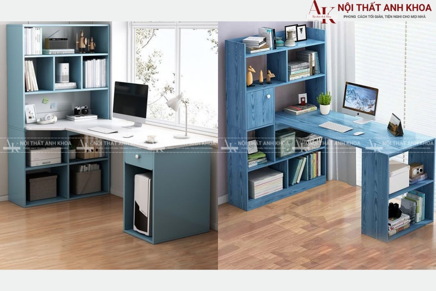 Bàn học liền giá sách cho bé Bàn học liền giá sách cho bé