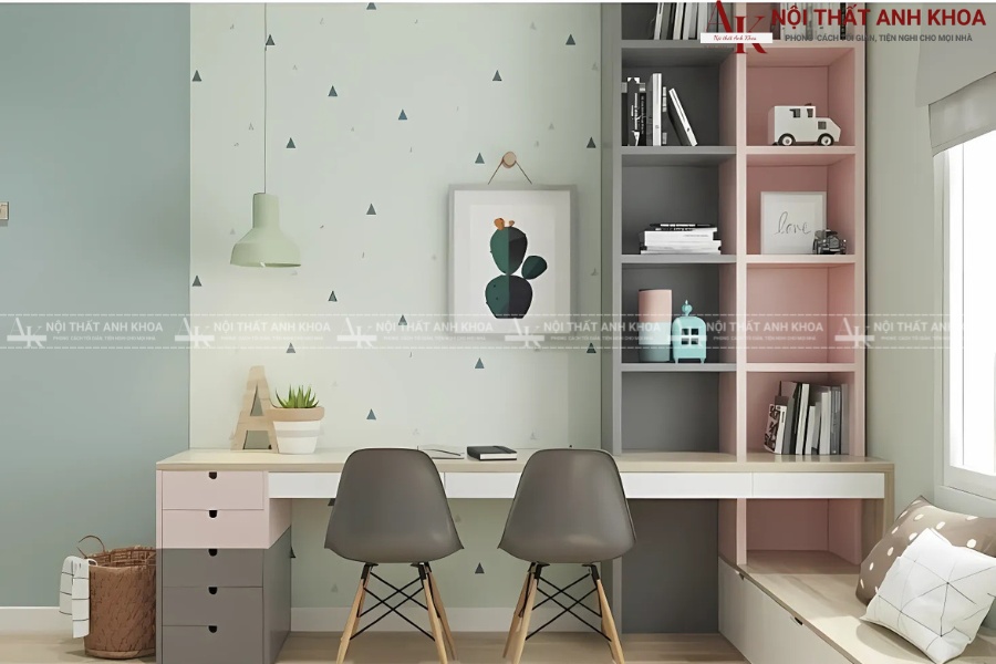 Bàn học liền giá sách đa năng Bàn học liền giá sách đa năng