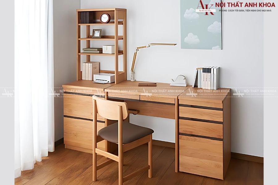 Bàn học liền giá sách Bàn học liền giá sách