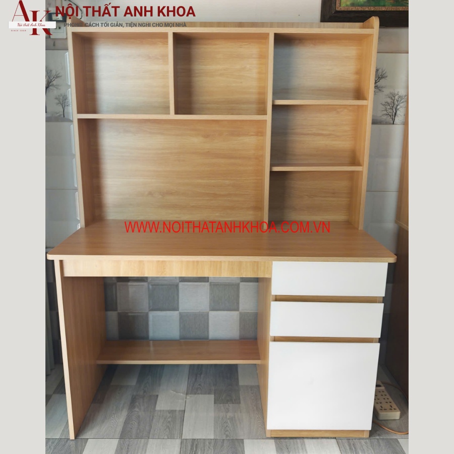 Bàn học sinh màu vàng vân gỗ phối trắng MDF giá rẻ Bàn học sinh màu vàng vân gỗ phối trắng MDF giá rẻ