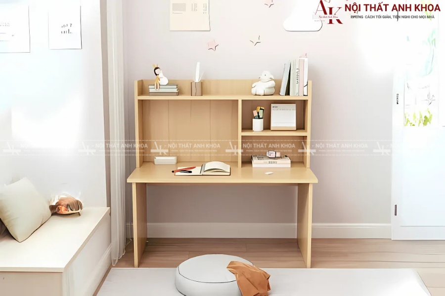 Bàn học ngồi bệt có giá sách Bàn học ngồi bệt có giá sách