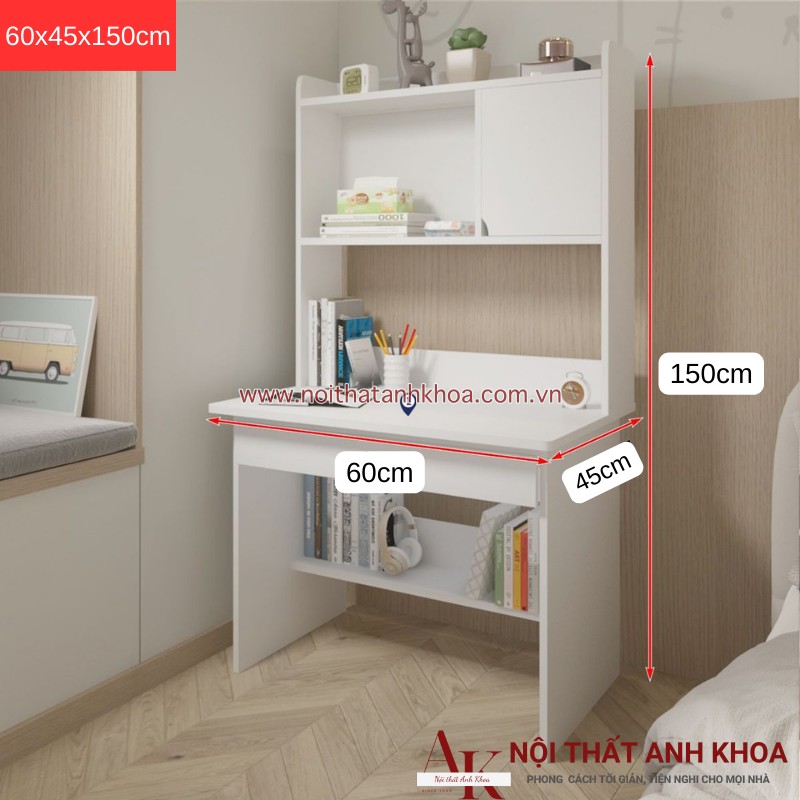 Bàn học sinh gỗ mdf màu trắng (KT: 60 x 45 x 150cm) Bàn học sinh gỗ mdf màu trắng (KT: 60 x 45 x 150cm)