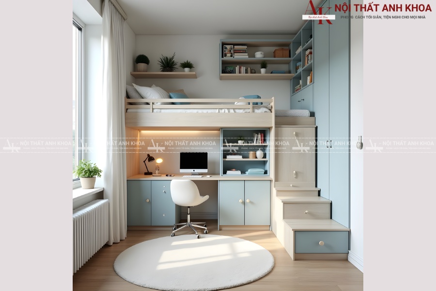 Giường tầng bé gái thông minh - Thiết kế bền đẹp Giường tầng bé gái thông minh - Thiết kế bền đẹp