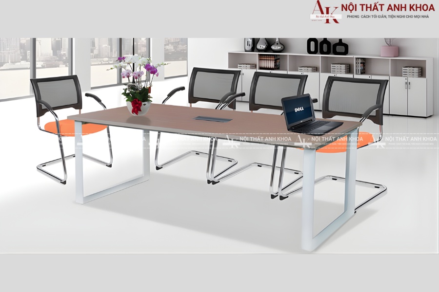 Bàn họp chân Inox tích hợp hộp điện Bàn họp chân Inox tích hợp hộp điện