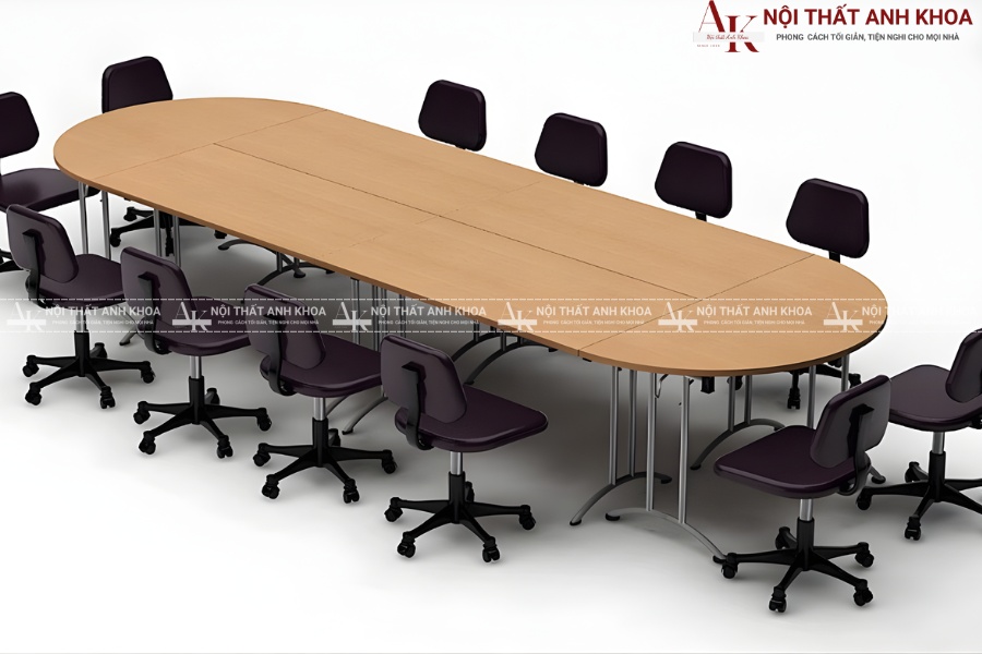 Bàn họp chân sắt sơn tĩnh điện kiểu dáng Oval Bàn họp chân sắt sơn tĩnh điện kiểu dáng Oval