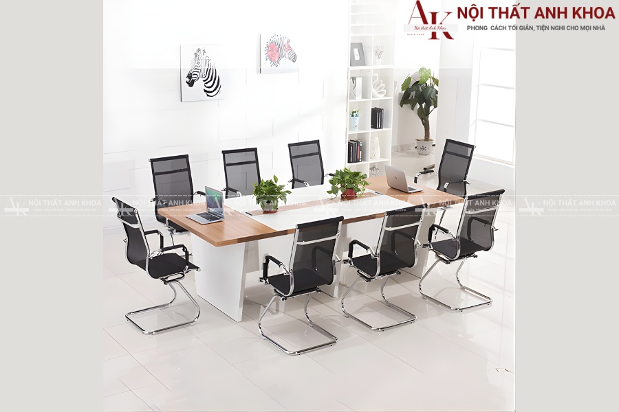 Bàn họp chữ nhật MDF phủ Melamine - Tiện lợi cho cuộc họp hiện đại Bàn họp chữ nhật MDF phủ Melamine - Tiện lợi cho cuộc họp hiện đại