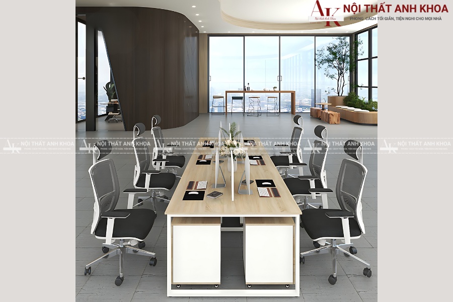 Mẫu bàn họp 6 ghế gỗ công nghiệp đẹp và tiết kiệm Mẫu bàn họp 6 ghế gỗ công nghiệp đẹp và tiết kiệm