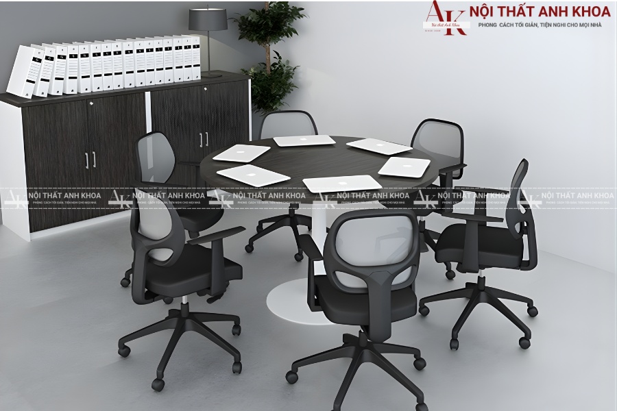 Mẫu bàn họp tròn gỗ công nghiệp hiện đại, giá cực tốt Mẫu bàn họp tròn gỗ công nghiệp hiện đại, giá cực tốt