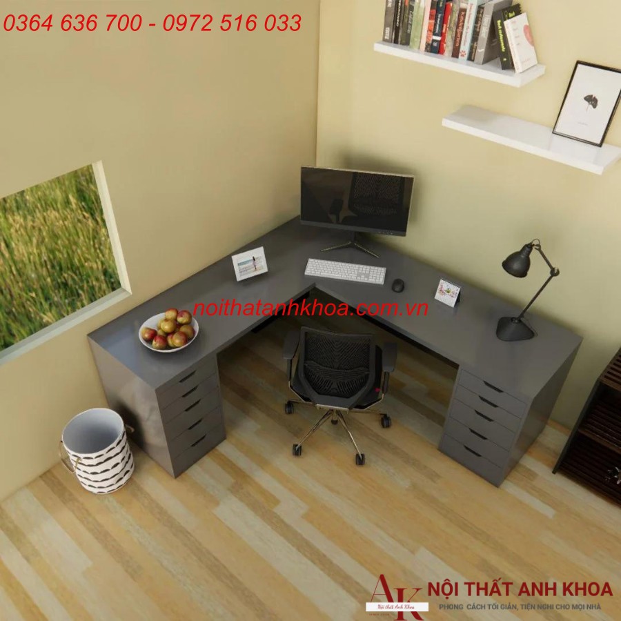 Bàn IKEA Gỗ Công Nghiệp Màu Xám Thông Minh Giá Rẻ Bàn IKEA Gỗ Công Nghiệp Màu Xám Thông Minh Giá Rẻ