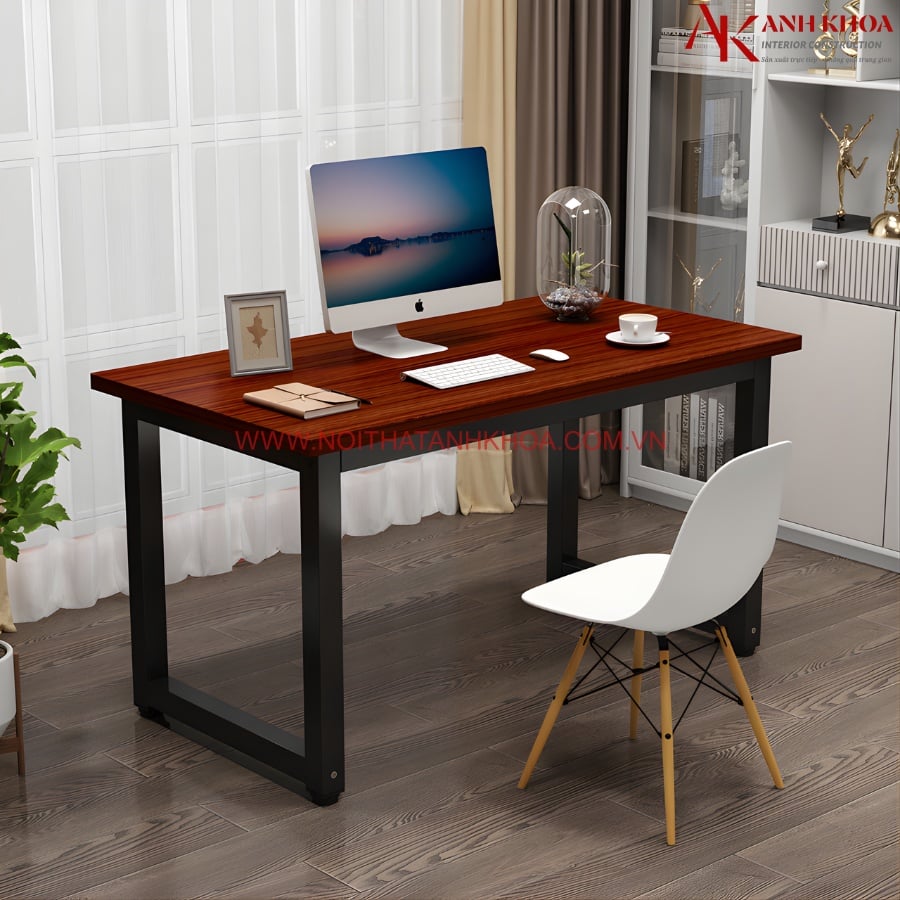 Bàn làm việc chân sắt mặt gỗ công nghiệp giá rẻ Bàn làm việc chân sắt mặt gỗ công nghiệp giá rẻ