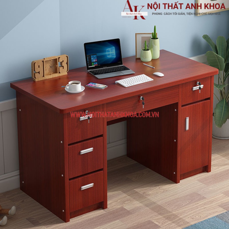 Bàn làm việc có ngăn kéo gỗ công nghiệp giá rẻ