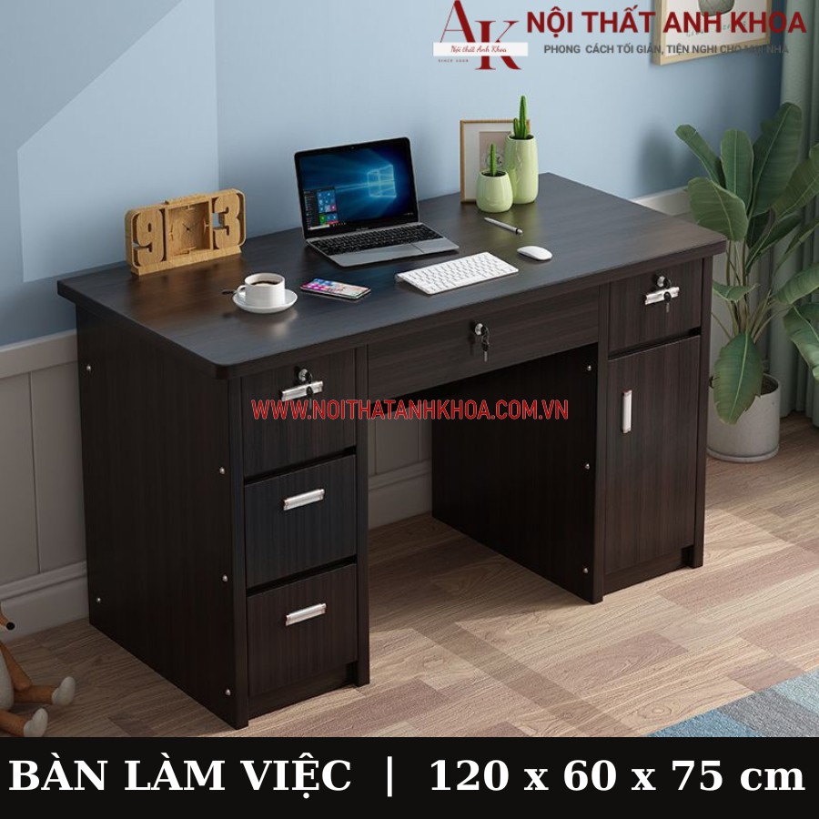 Bàn làm việc có ngăn kéo gỗ công nghiệp MDF hiện đại Bàn làm việc có ngăn kéo gỗ công nghiệp MDF hiện đại