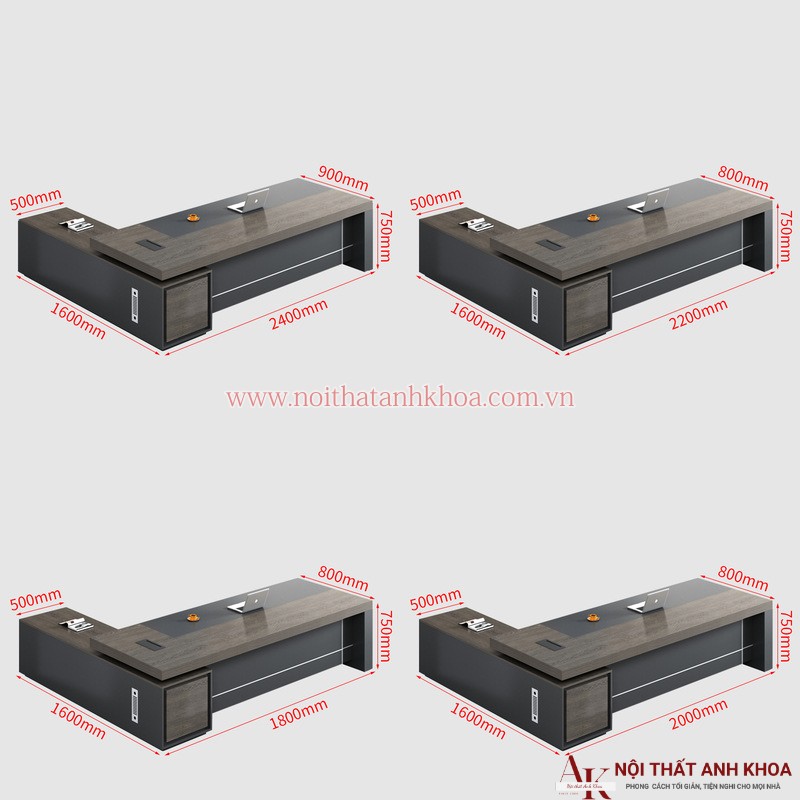Bàn làm việc giám đốc gỗ công nghiệp hiện đại cao cấp