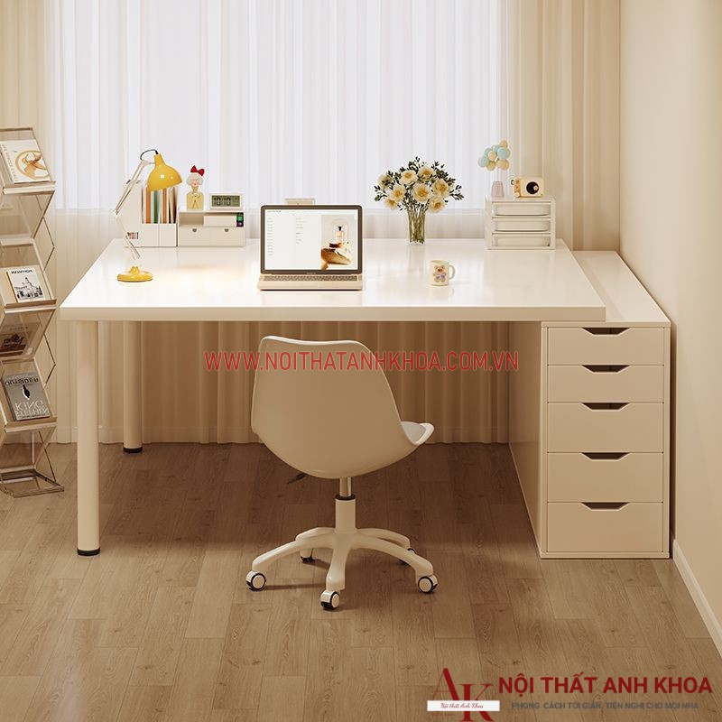 Bàn Làm Việc Gỗ Công Nghiệp Màu Trắng Đẹp Hiện Đại Giá Rẻ Bàn Làm Việc Gỗ Công Nghiệp Màu Trắng Đẹp Hiện Đại Giá Rẻ