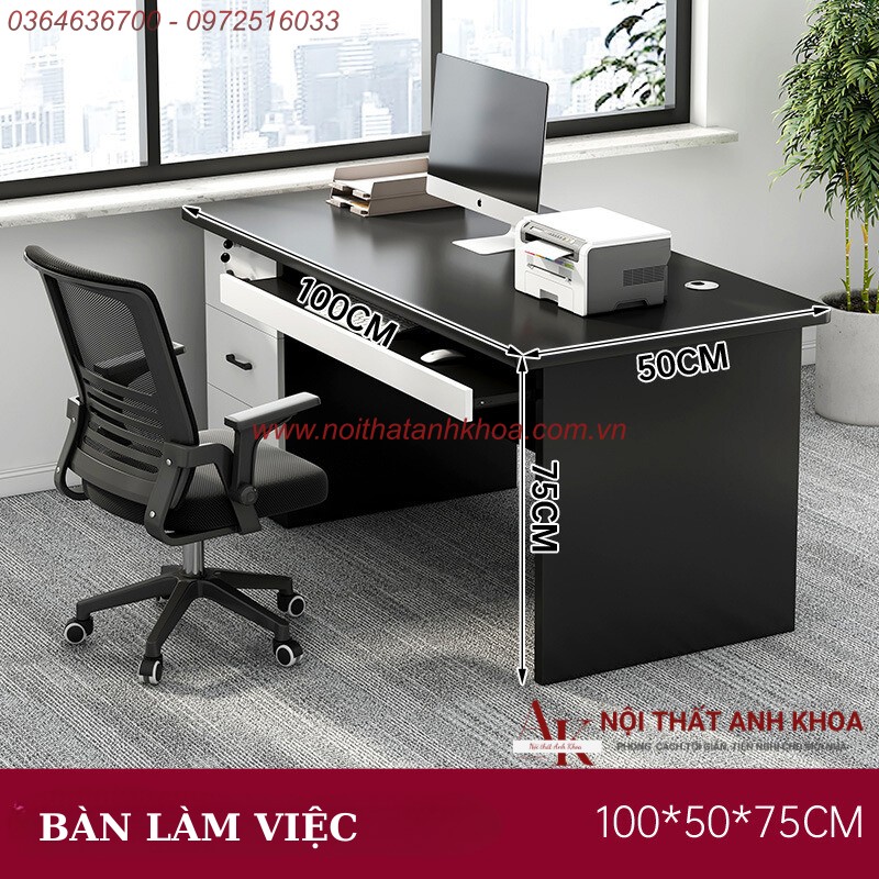Bàn Làm Việc Gỗ Ván Ép Màu Xám Chì Phối Trắng Đẹp Sang Trọng Bàn Làm Việc Gỗ Ván Ép Màu Xám Chì Phối Trắng Đẹp Sang Trọng