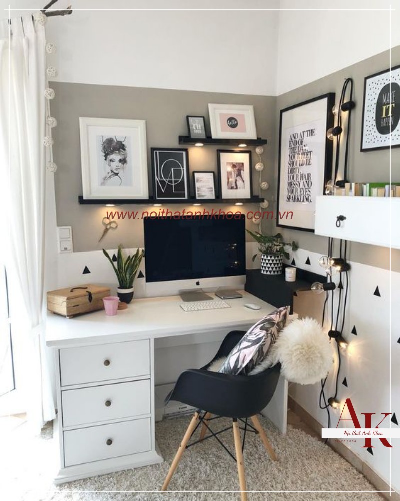 Bàn Làm Việc Ikea Gỗ Công Nghiệp Màu Trắng Sang Trọng Hiện Đại Bàn Làm Việc Ikea Gỗ Công Nghiệp Màu Trắng Sang Trọng Hiện Đại