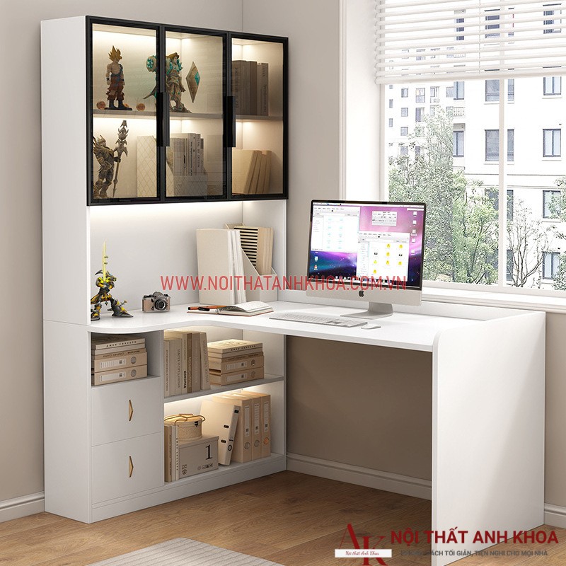 Bàn Làm Việc Kết Hợp Kệ Sách Cánh Kính Đẹp Hiện Đại Bàn Làm Việc Kết Hợp Kệ Sách Cánh Kính Đẹp Hiện Đại